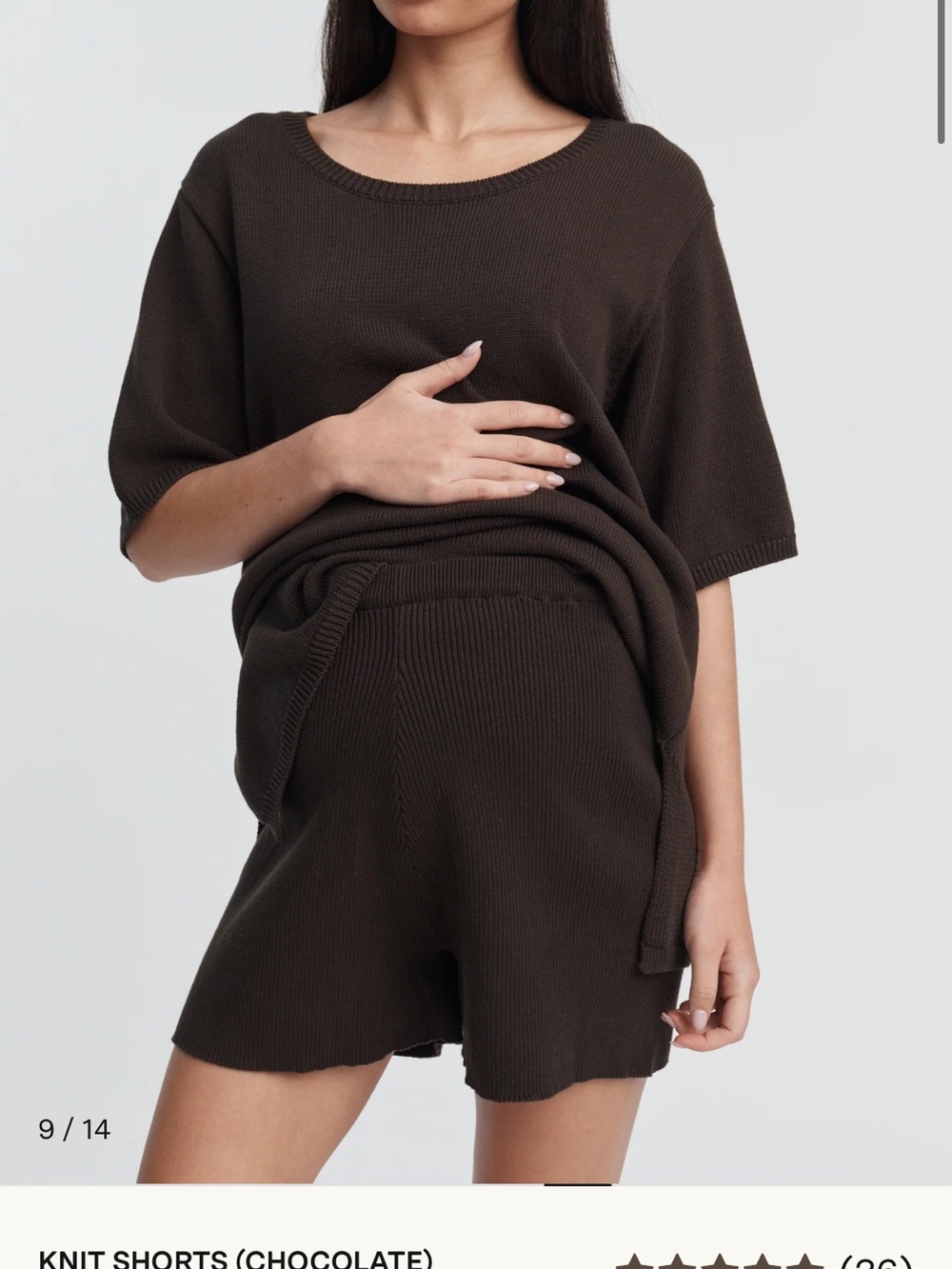 Legoe heritage maternity knit shorts